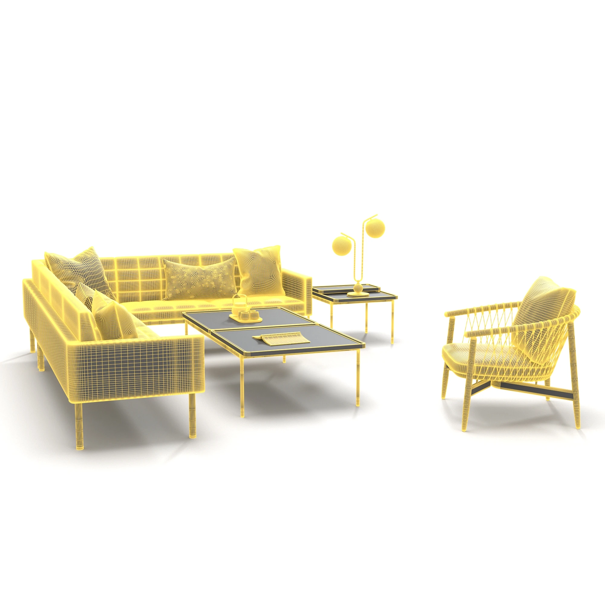 Tuxedo Sofa Set 3D Model_07